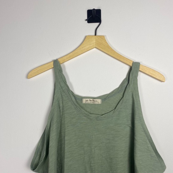 We The Free Extra Small XS Olive Green Sleeveless Pearl Tank Top Boxy Oversized - Picture 2 of 4